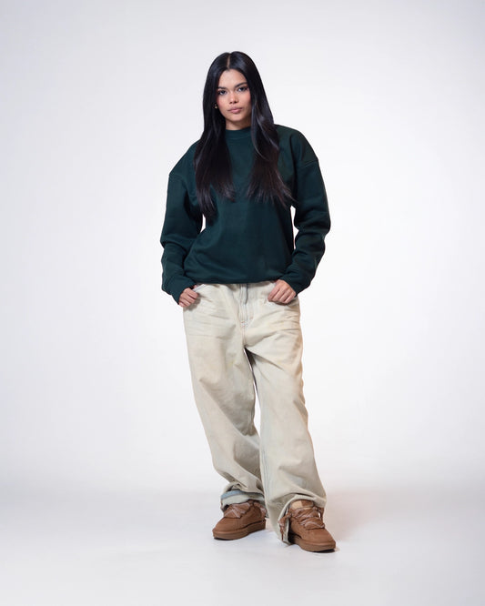 Crewneck Oversize Verde Botella
