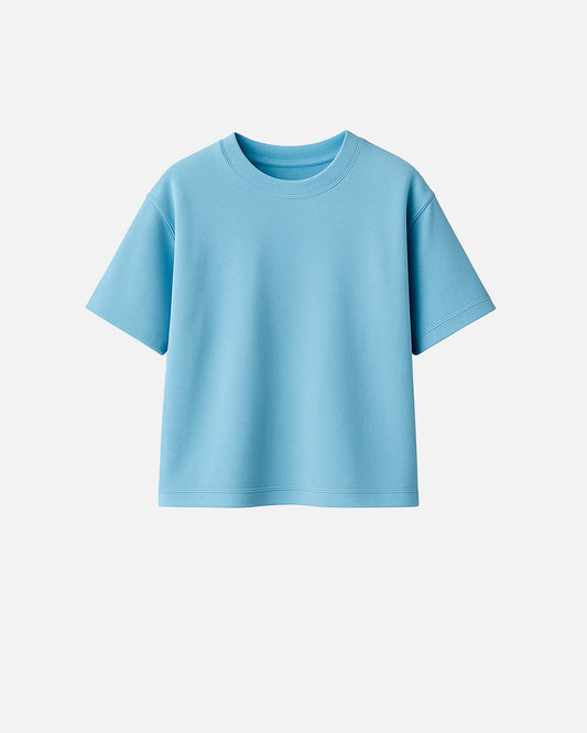 Camiseta Boxy Fit Azul Celeste