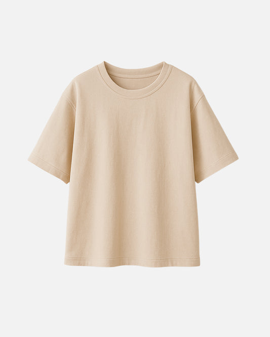 Camiseta Oversize Básica Beige Claro