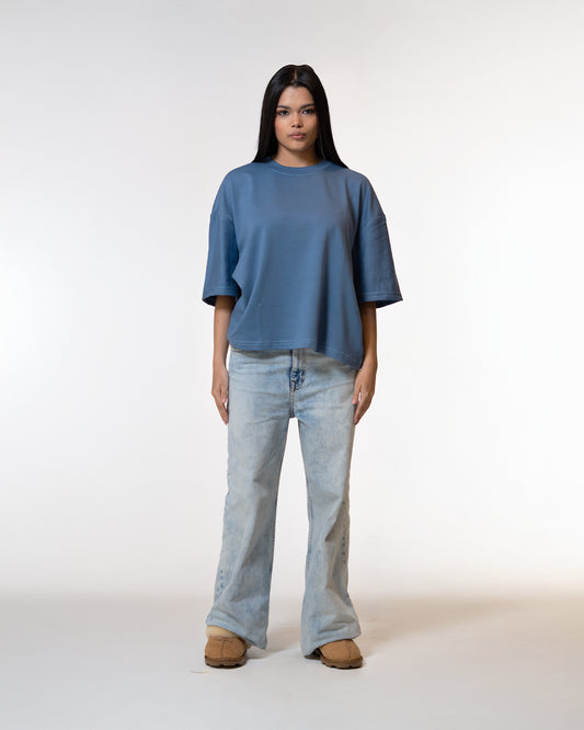 Camiseta Oversize Básica Azul Celeste