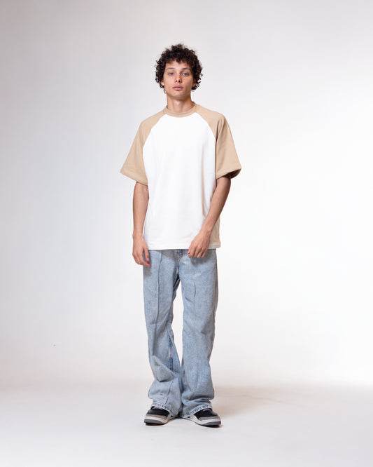 Camiseta Manga Ranglan Camel Blanco