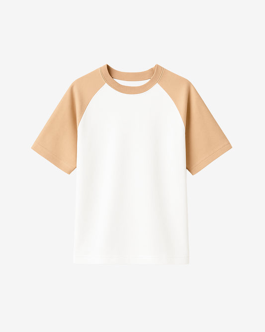 Camiseta Manga Ranglan Camel Blanco