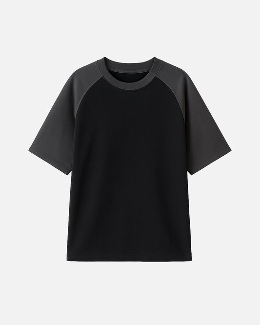 Camiseta Manga Ranglan Gris Negro