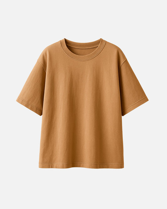Camiseta Oversize Básica Camel