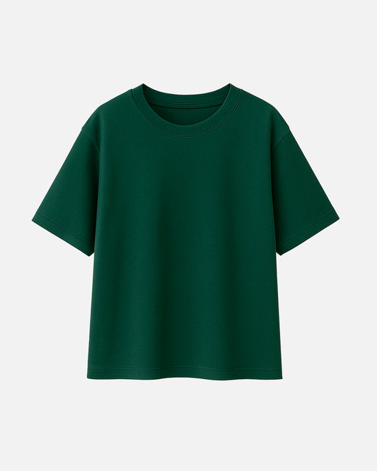 Camiseta Oversize Básica Verde Botella