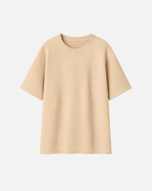 Camiseta Textura Waffle Beige
