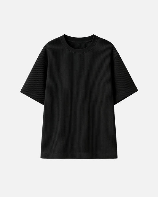 Camiseta Textura Waffle Negro