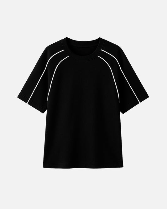 Camiseta Urban Negro Lineas Blancas