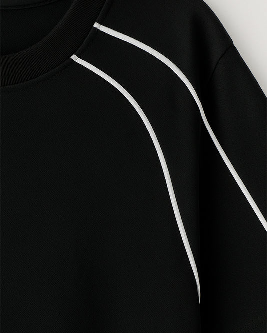 Camiseta Urban Negro Lineas Blancas